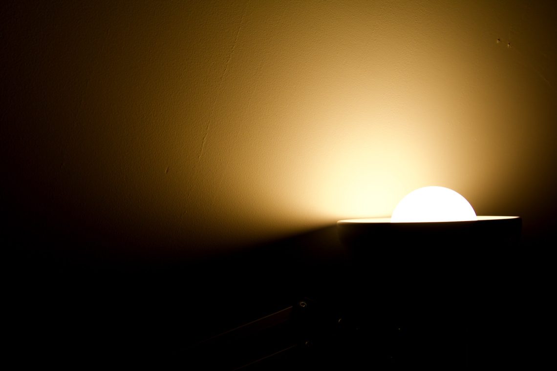 Image of a light in dark background